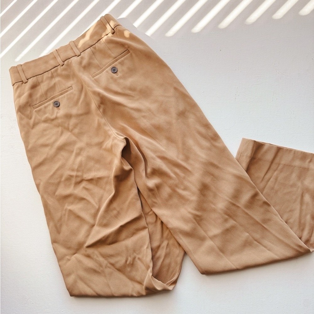 Aritzia Wide-Leg Pants in Camel/Tan - Picture 3 of 5